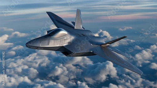Close-Up of Futuristic Military Jet Aircraft