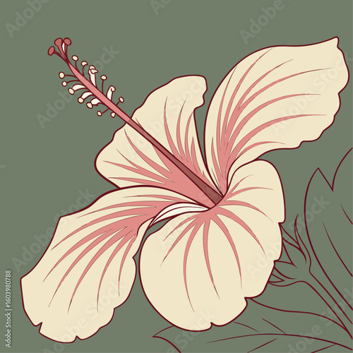 Abstract floral background with hand drawn flower vector illustration and decorative nature pattern