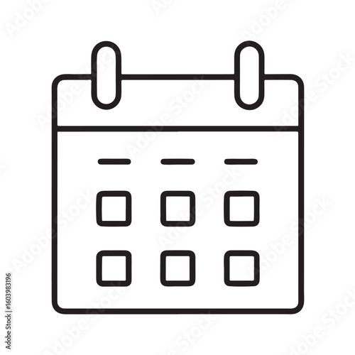 Calendar Icon in Line Art Style vector