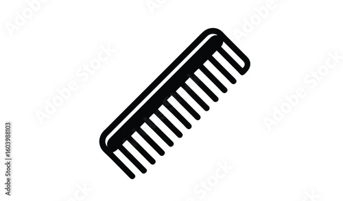Simple black and white illustration of a hair comb