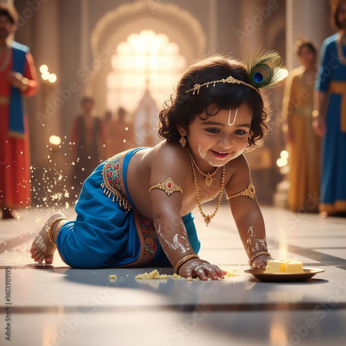 Adorable Baby Krishna Crawl...