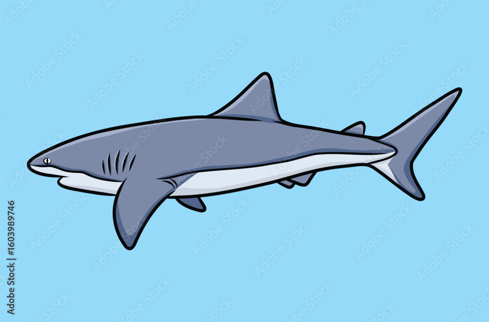 Obraz premium Handdrawn Illustration of a Shark