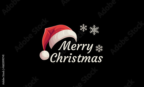 Merry Christmas – Weihnachtskarte mit Nikolausmütze