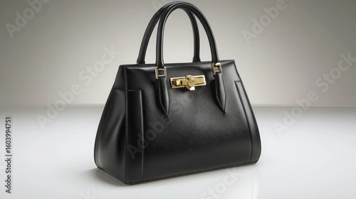 black leather handbag