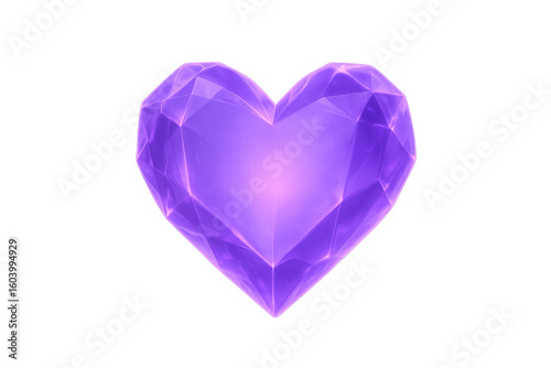Wallpaper Mural Glowing polygonal purple crystal heart on transparent background, ideal for valentine's day, love, romance, and anniversaries Torontodigital.ca