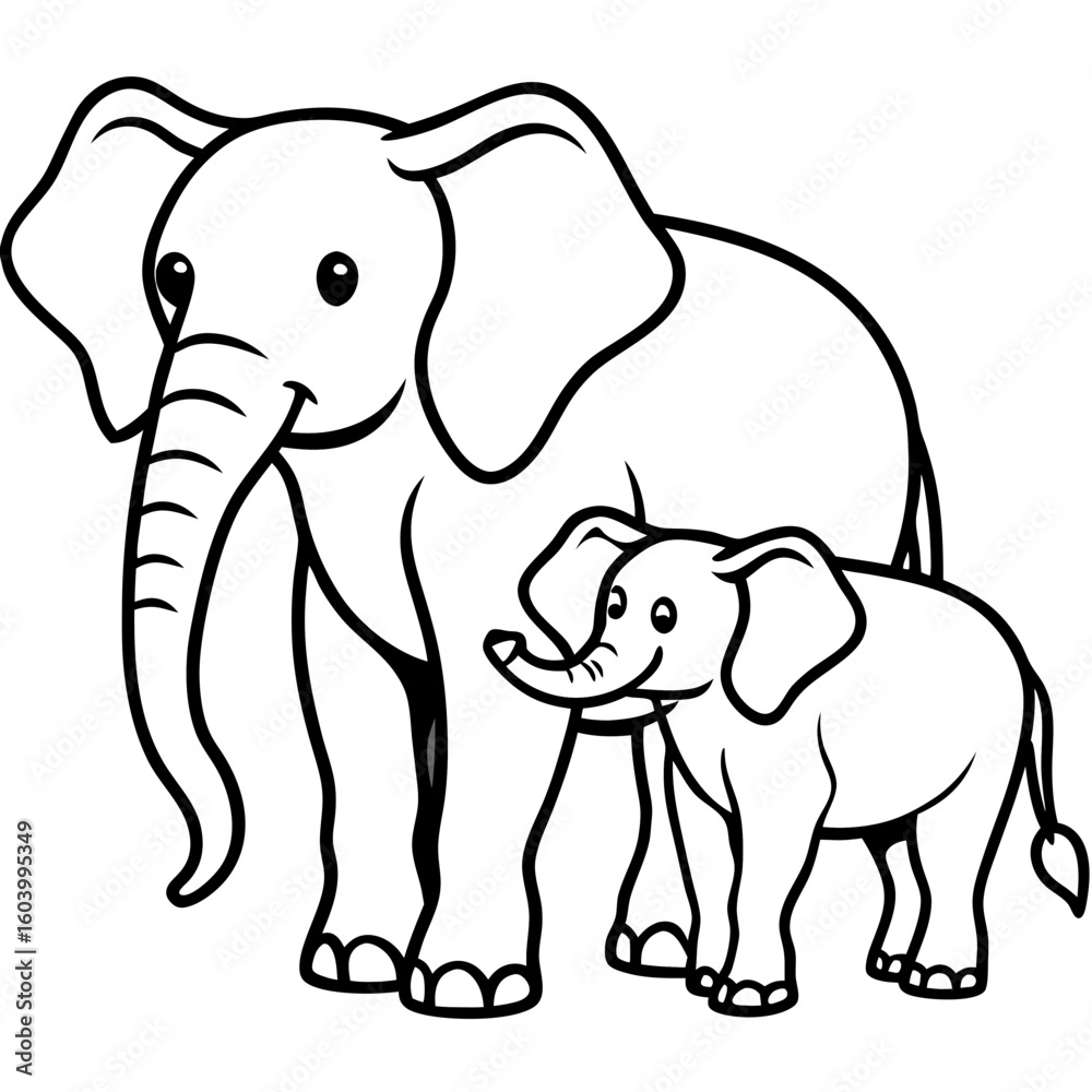 Fototapeta premium Elephants vector