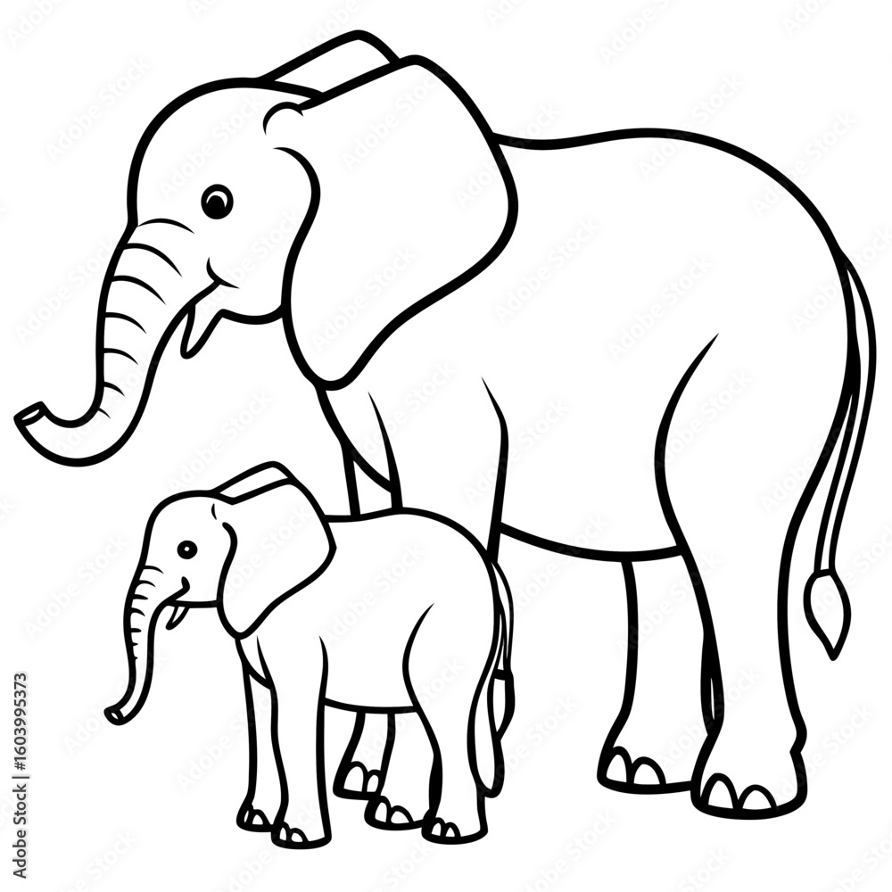 Fototapeta premium Elephants vector