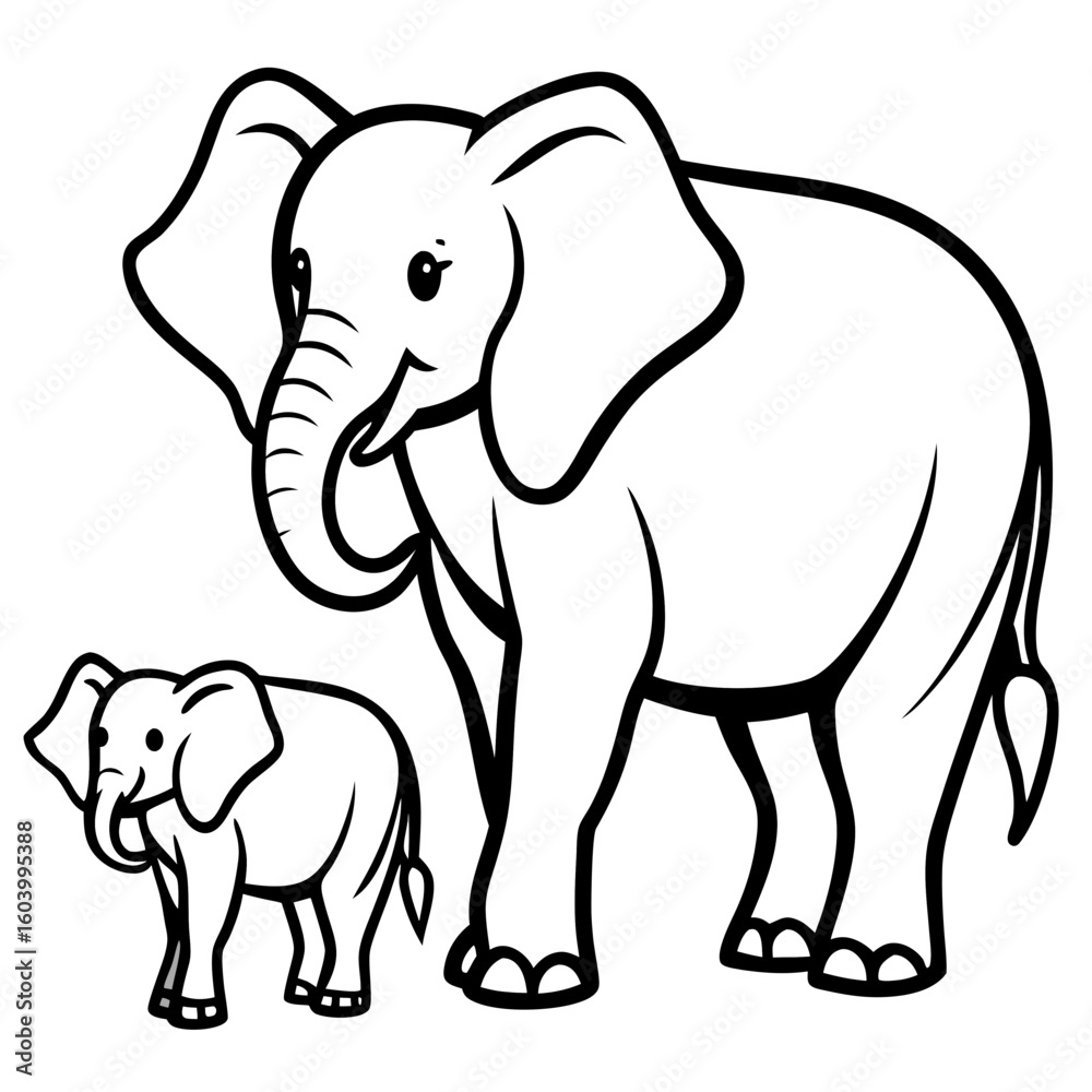 Fototapeta premium Elephants vector