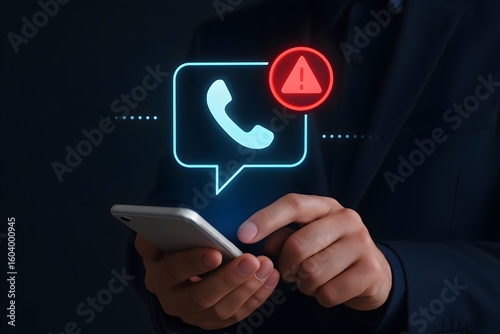 Emphasizes mobile communication, alerts, and the potential for urgent or problematic phone interactions in a digital context.