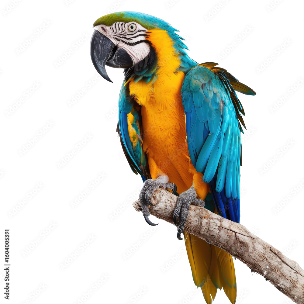 Fototapeta premium Vibrant parrot perched on branch