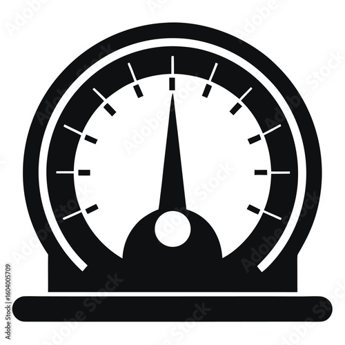 Black Silhouette Vector of Peak Flow Meter on White Background
