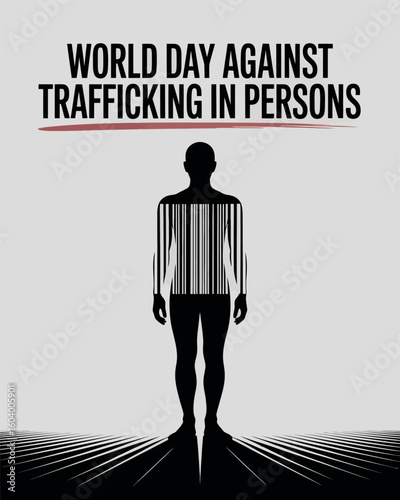 World Day Against Trafficking in Persons Barcode Human Rights Awareness Poster