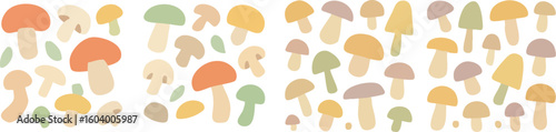 Cute Mushroom Illustrations in Pastel Colors.