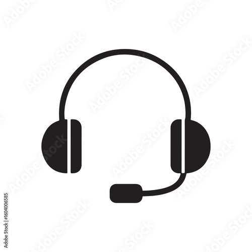 Headphones with Microphone Illustration for Customer Support and Communication Needs Depicting Modern Technology Solutions