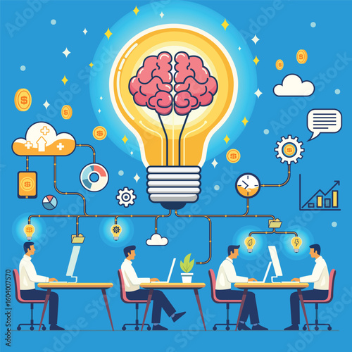 Brainstom Business Concept. vector illustration