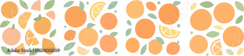 Cute Orange Fruit Pattern Background 1.