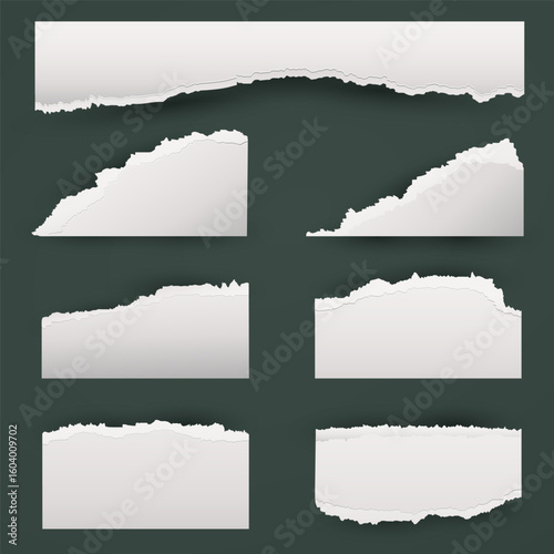 The third volume of the torn paper series, featuring soft fringe-like rips with smooth edges and clean shadows. These versatile ripped notes are ideal for minimalist design accents, digital planners, 