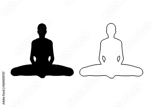 a black silhouette of a man sitting in a pose of yoga black, image, man, pose, silhouette, sit, yoga 