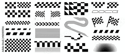  Racing Stripes and Checkered Patterns – Flags, Speed Lines, and Banners for Motorsport, Race Cars, and Track Events

