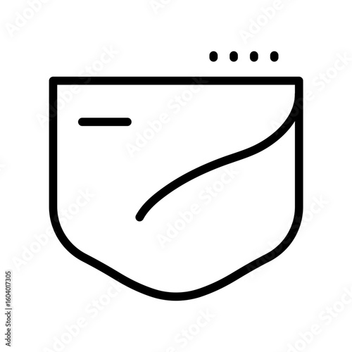 Pocket icon vector image. Can be used for Fabric Features.