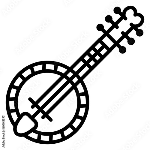 Banjo icon vector image. Can be used for Instrument.