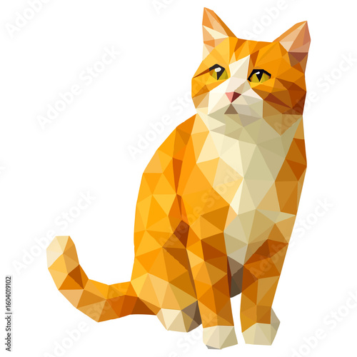 lowpoly cat vector design illustration