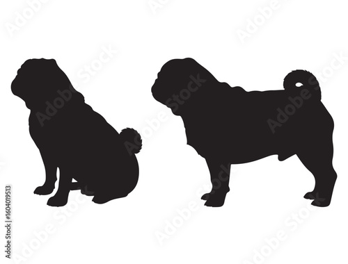 PUG DOG SILHOUETTE
