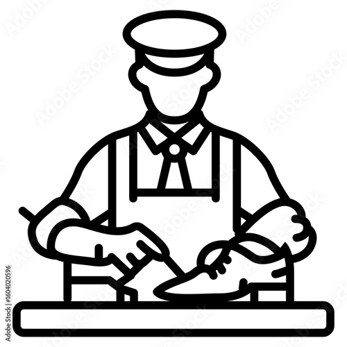 Shoe Maker Men icon vector image. Can be used for Shoemaker.