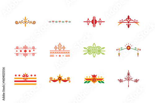 Decorative ethnic border with classic folk art influence for design Vector illustration