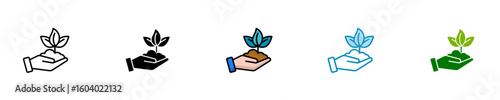 Plant  Icon Set Multiple Style Collection
