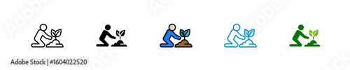 Tree Planting  Icon Set Multiple Style Collection
