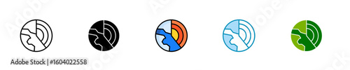Earth Layers  Icon Set Multiple Style Collection
