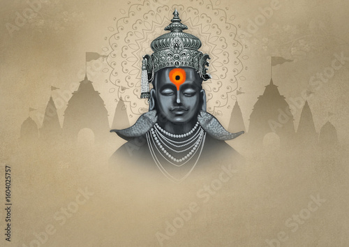 Quadro su tela 3d illustration of Ashadi Ekadashi festival of Lord Vitthal from Pandharpur, Maharashtra, India