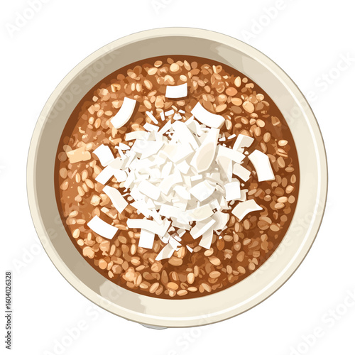 Bowl Of Oatmeal With Coconut Topping