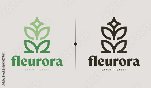 Leaf Flower Tree monoline. Universal creative premium symbol. Vector sign icon logo template. Vector illustration