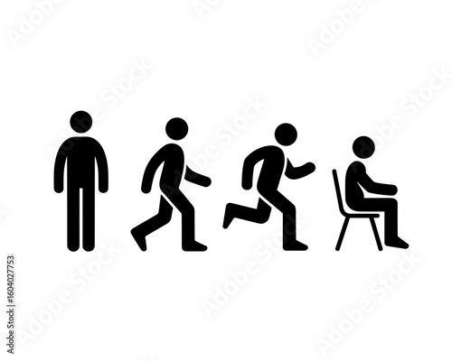 Human Transition from Walking to Sitting in a Minimalist Style