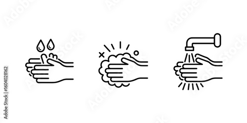 Proper Technique for Hygiene, Health Awareness, Educational Illustration