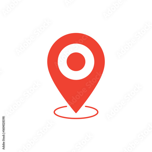Navigation Icons in Urban Environments, Digital Graphics, Aerial View