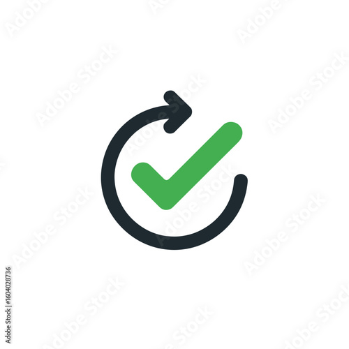 Successful Completion of Project Check Mark, Office Environment, Graphic Design