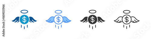Angel Investor Icon Set Multiple Style Collection