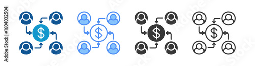 Mutual Fund Icon Set Multiple Style Collection