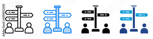 Direction icon set multiple style collection