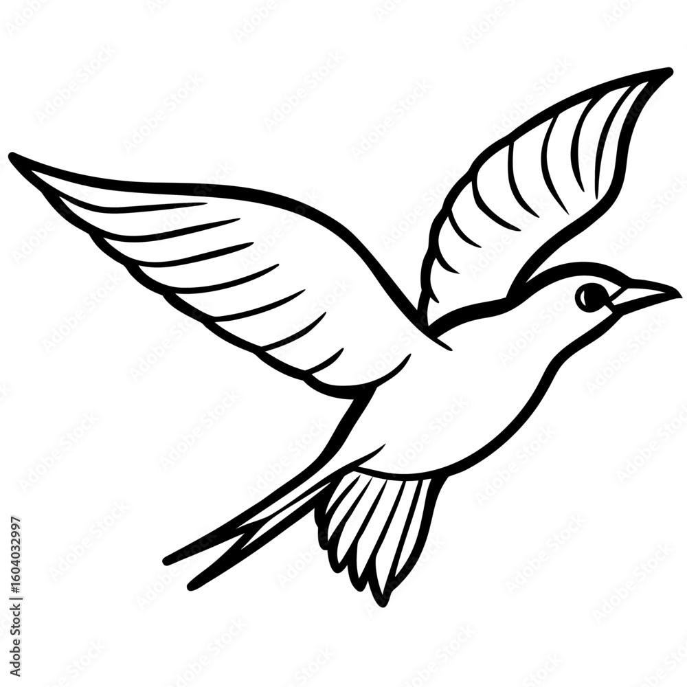 Obraz premium Flying Bird Silhouette vector
