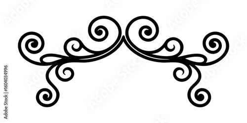 Elegant black ornate scrollwork silhouette design for decorative borders and accents vector black