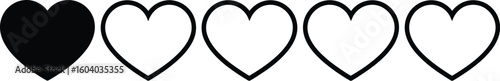 Hearts on a transparent background love valentine the framework of the heart thin lines vector