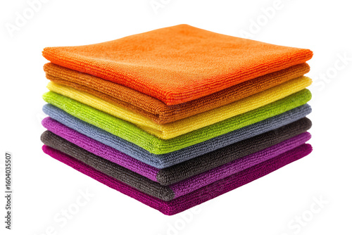 Stack of colorful cleaning cloths