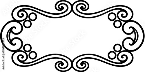 Elegant baroque-style corner flourish featuring bold swirls and decorative accents, perfect for sophisticated stationery and ornate packaging black silhouette vector