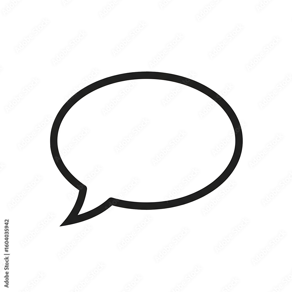 Simple Black Outline Empty Speech Bubble Graphic. Simple Black Outline Empty Speech Bubble Graphic.