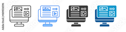 Landing Page Icon Set Multiple Style Collection