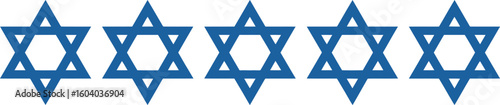 Star of david set icon illustration on white background jewish symbol hannukah clipart
